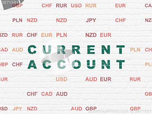 Image of Currency concept: Current Account on wall background