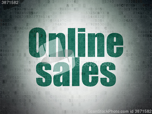 Image of Marketing concept: Online Sales on Digital Paper background