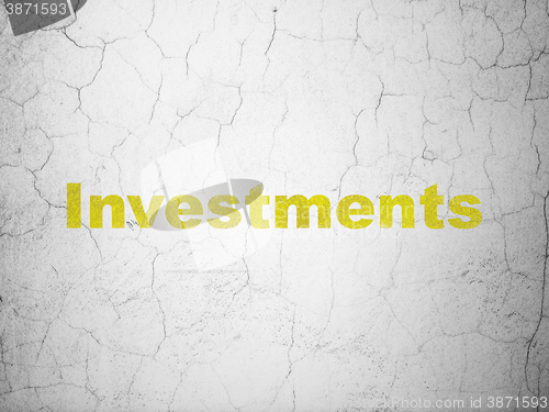 Image of Currency concept: Investments on wall background