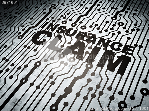 Image of Insurance concept: circuit board with Insurance Claim