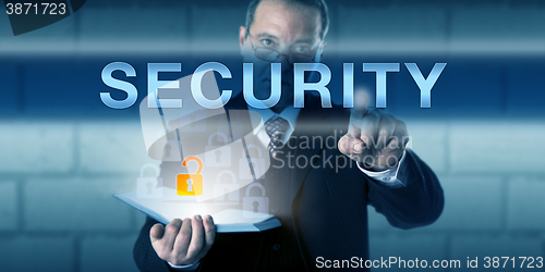 Image of Business Director Pointing Out SECURITY