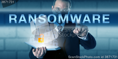 Image of Security Consultant Touching RANSOMWARE