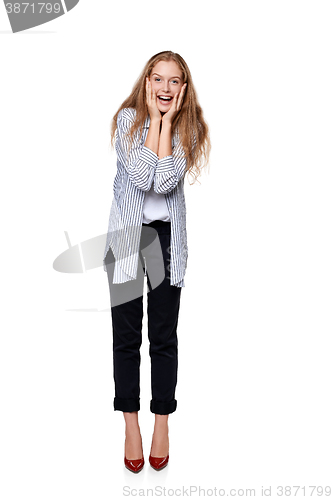 Image of Happy laughing female