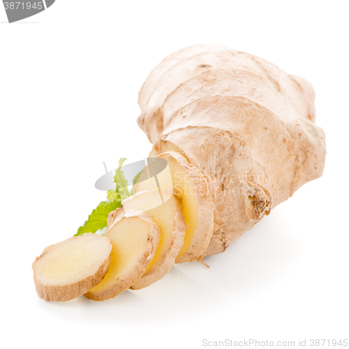 Image of Ginger root on white