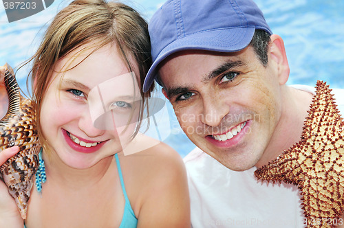 Image of Family on tropical vacation