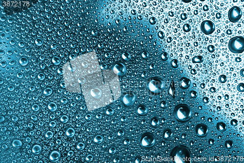 Image of blue water drops texture