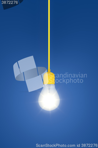 Image of light bulb on a blue background