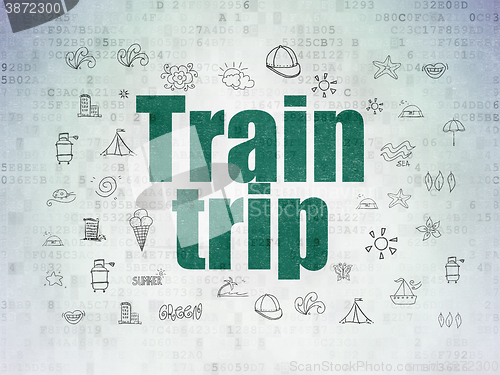 Image of Tourism concept: Train Trip on Digital Paper background