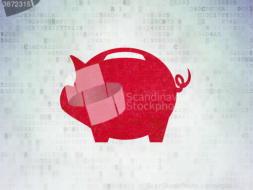 Image of Banking concept: Money Box on Digital Paper background