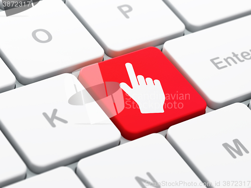 Image of Marketing concept: Mouse Cursor on computer keyboard background