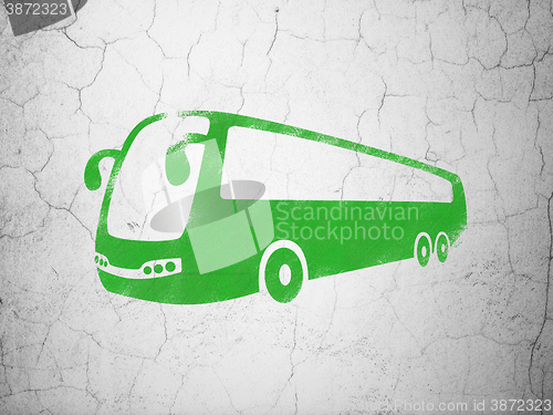 Image of Vacation concept: Bus on wall background