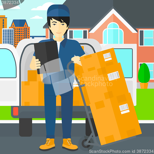 Image of Man delivering boxes.