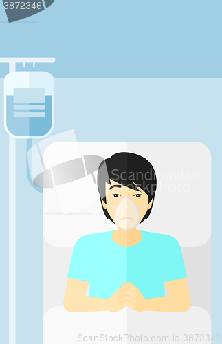 Image of Patient lying in hospital bed.