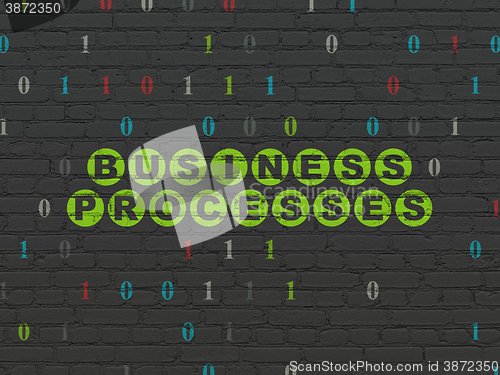 Image of Business concept: Business Processes on wall background