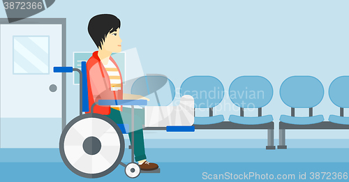 Image of Patient sitting in wheelchair.