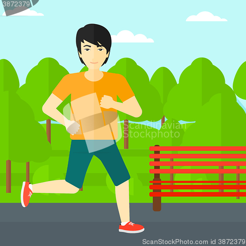 Image of Sportive man jogging.