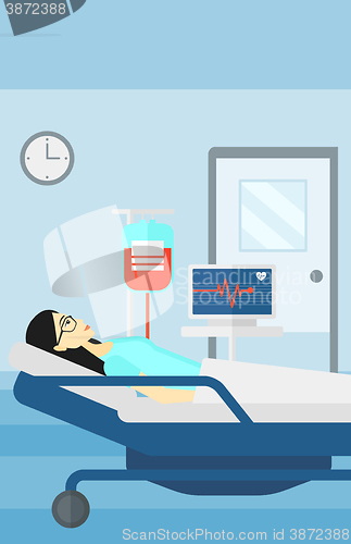 Image of Patient lying in hospital bed.