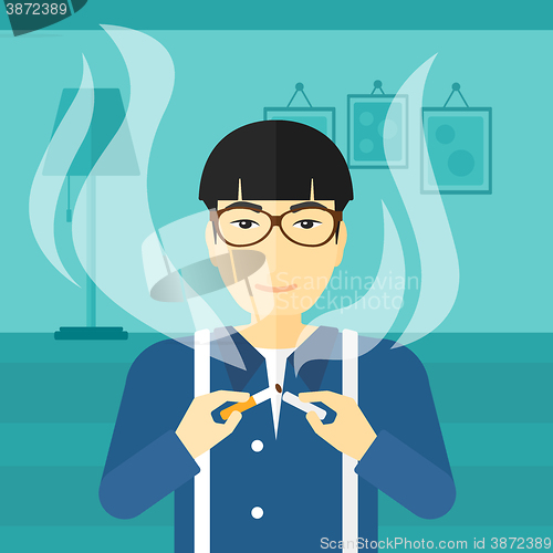 Image of Man quit smoking.