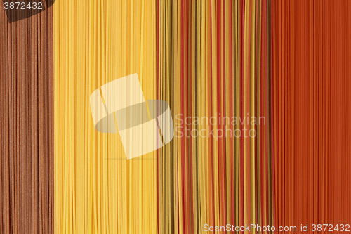 Image of Coloured Pasta Spaghetti Background