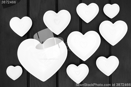 Image of Porcelain Heart Shaped Dishes