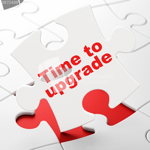 Image of Time concept: Time To Upgrade on puzzle background