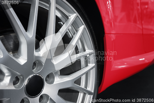 Image of Closeup of Custom Wheels on a Luxury Sports Car