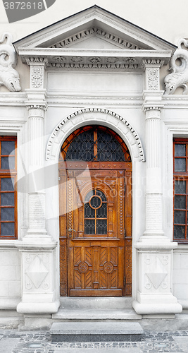 Image of Medieval style wooden door