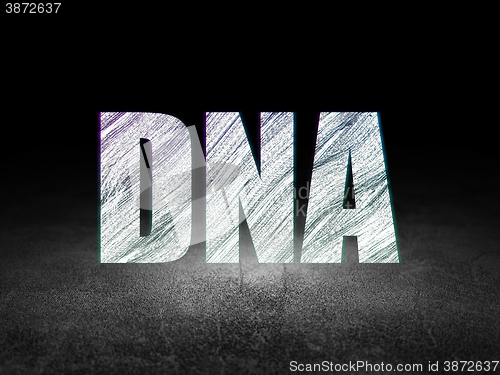 Image of Healthcare concept: DNA in grunge dark room