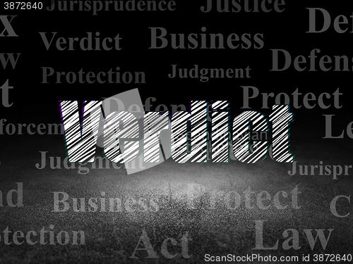 Image of Law concept: Verdict in grunge dark room