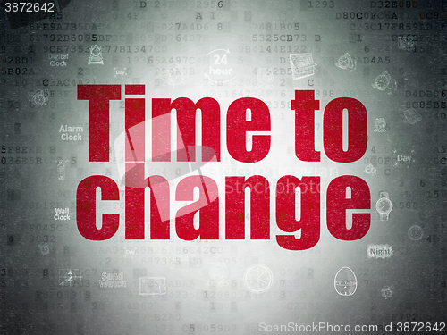 Image of Timeline concept: Time to Change on Digital Paper background