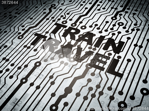 Image of Travel concept: circuit board with Train Travel