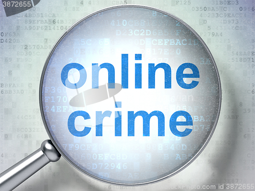 Image of Protection concept: Online Crime with optical glass