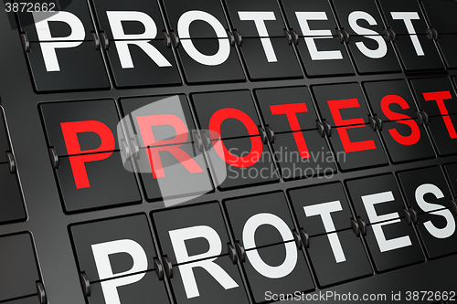 Image of Political concept: Protest on airport board background