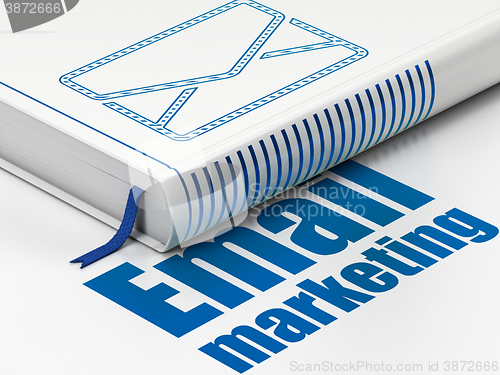Image of Business concept: book Email, Email Marketing on white background