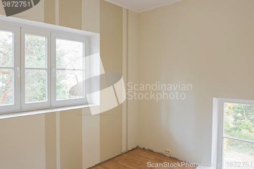 Image of Window on striped wall