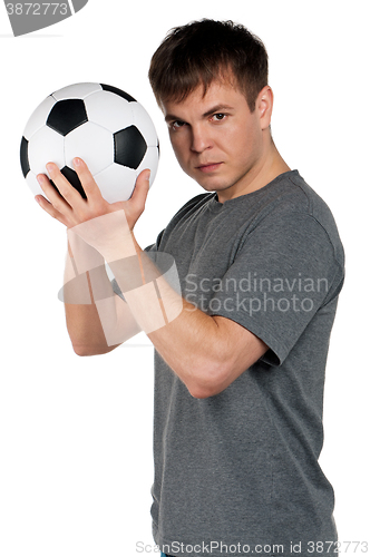 Image of Man with classic soccer ball