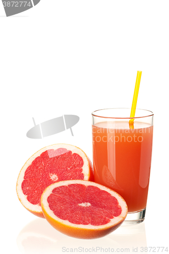 Image of Glass of fresh grapefruit juice