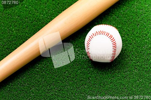 Image of Baseball ball and bat 