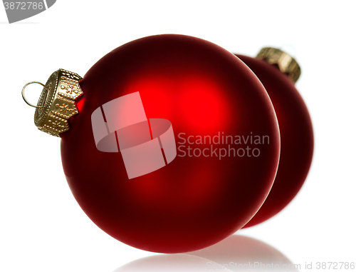 Image of Red christmas baubles