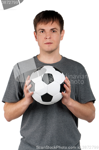 Image of Man with classic soccer ball