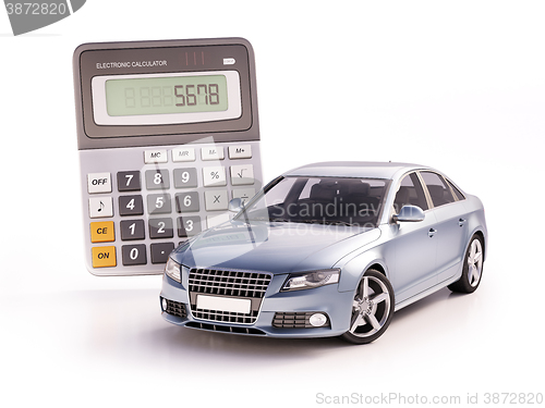 Image of Car and calculator concept