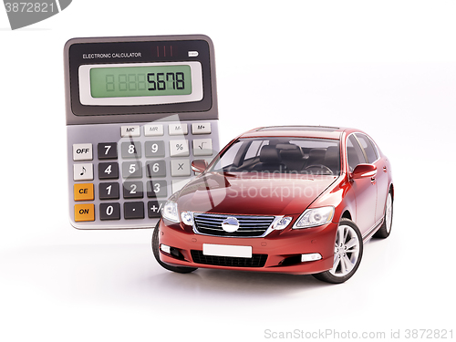 Image of Car and calculator concept