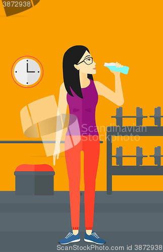 Image of Woman drinking water.