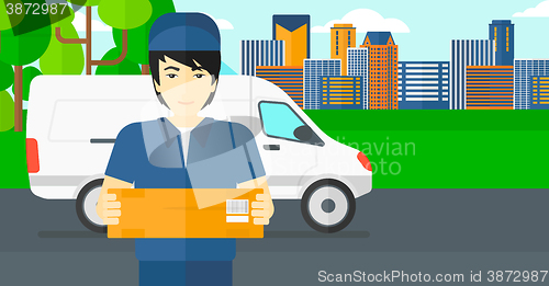 Image of Man delivering box.