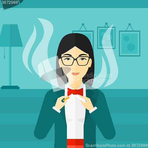 Image of Woman quit smoking.