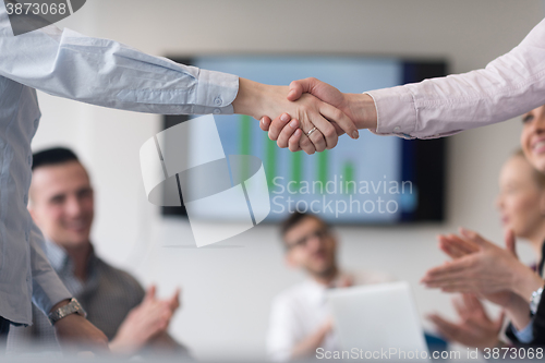 Image of business womans handshake