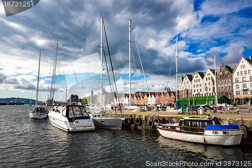 Image of Bergen Norway Bryggen street