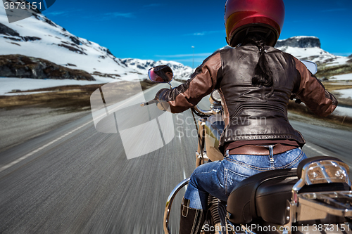 Image of Biker girl First-person view