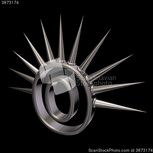 Image of prickles letter o - 3d rendering