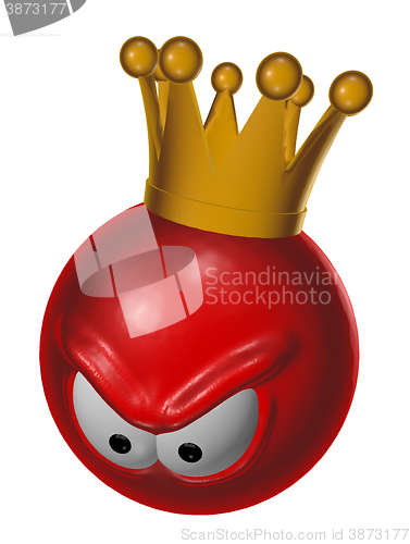 Image of evil red king smiley - 3d illustration